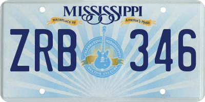 MS license plate ZRB346