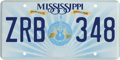 MS license plate ZRB348