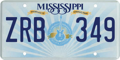 MS license plate ZRB349