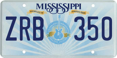 MS license plate ZRB350