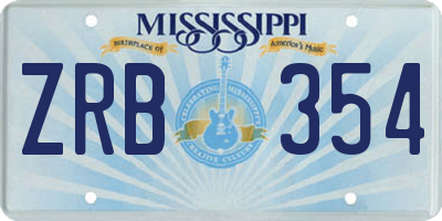 MS license plate ZRB354