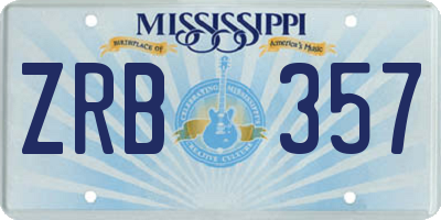 MS license plate ZRB357