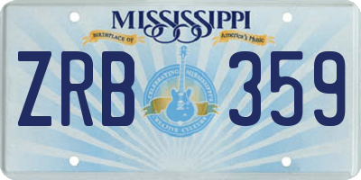 MS license plate ZRB359