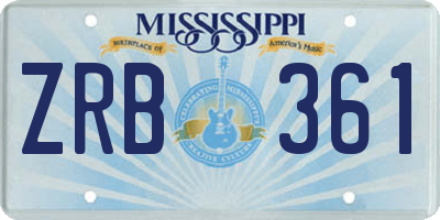 MS license plate ZRB361
