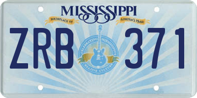 MS license plate ZRB371