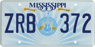 MS license plate ZRB372