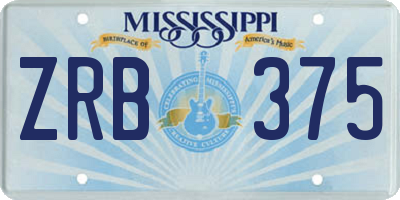 MS license plate ZRB375