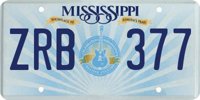 MS license plate ZRB377