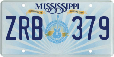 MS license plate ZRB379