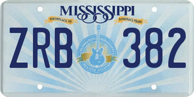 MS license plate ZRB382
