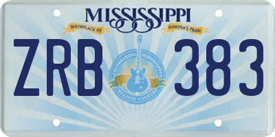 MS license plate ZRB383