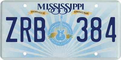 MS license plate ZRB384