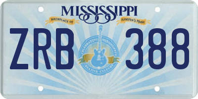 MS license plate ZRB388