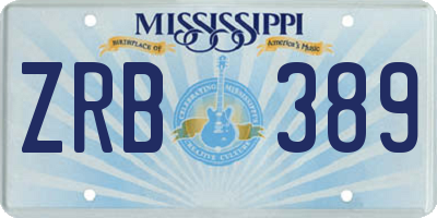 MS license plate ZRB389