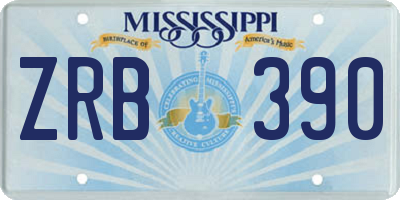 MS license plate ZRB390