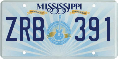 MS license plate ZRB391