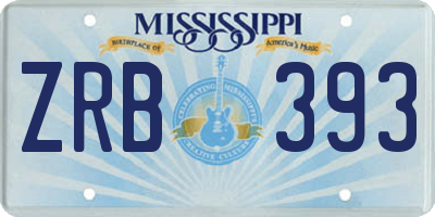 MS license plate ZRB393