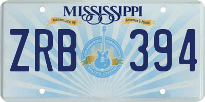 MS license plate ZRB394