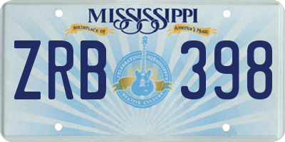 MS license plate ZRB398