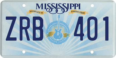 MS license plate ZRB401