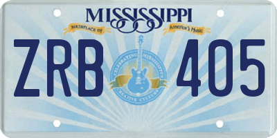 MS license plate ZRB405