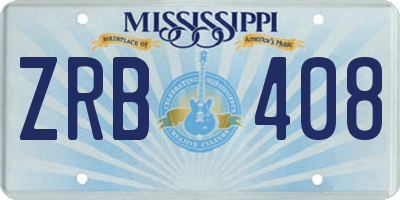 MS license plate ZRB408