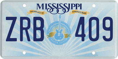 MS license plate ZRB409