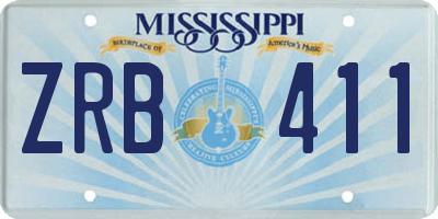 MS license plate ZRB411