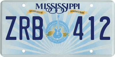 MS license plate ZRB412