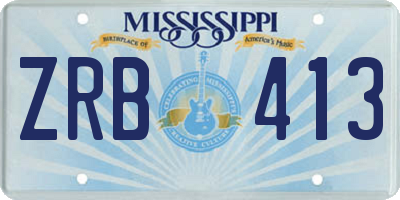 MS license plate ZRB413