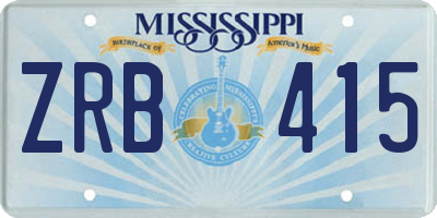 MS license plate ZRB415