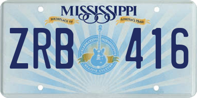 MS license plate ZRB416