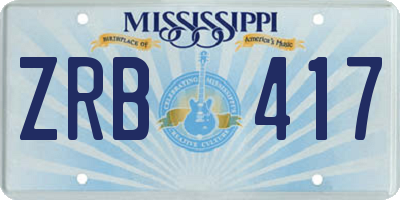 MS license plate ZRB417