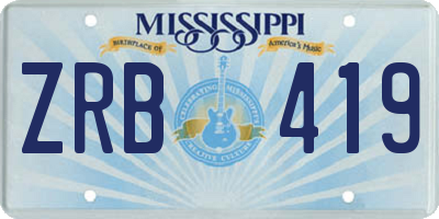 MS license plate ZRB419
