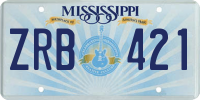 MS license plate ZRB421