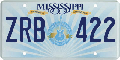MS license plate ZRB422
