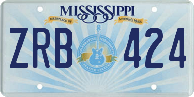 MS license plate ZRB424