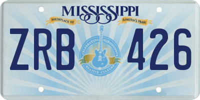 MS license plate ZRB426
