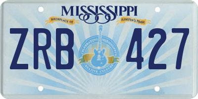MS license plate ZRB427