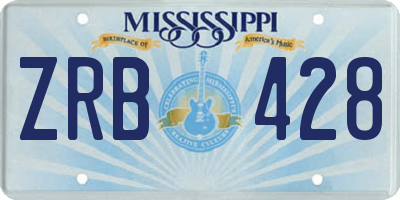 MS license plate ZRB428