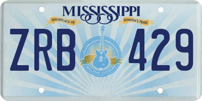 MS license plate ZRB429