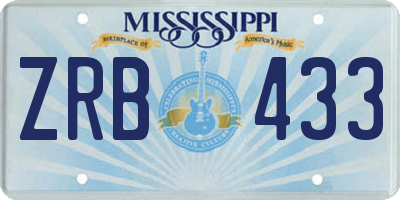 MS license plate ZRB433