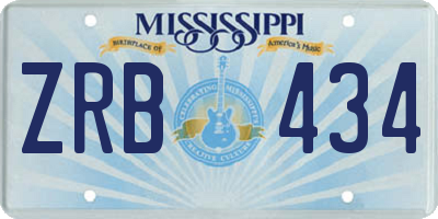 MS license plate ZRB434