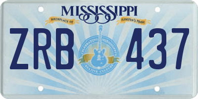 MS license plate ZRB437