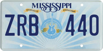 MS license plate ZRB440