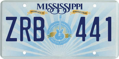MS license plate ZRB441