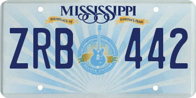 MS license plate ZRB442