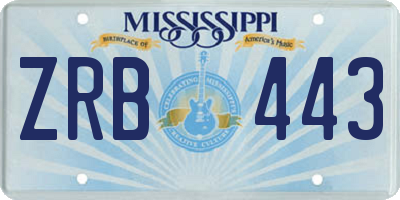 MS license plate ZRB443