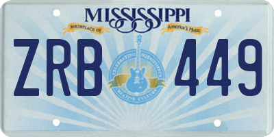 MS license plate ZRB449