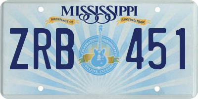 MS license plate ZRB451